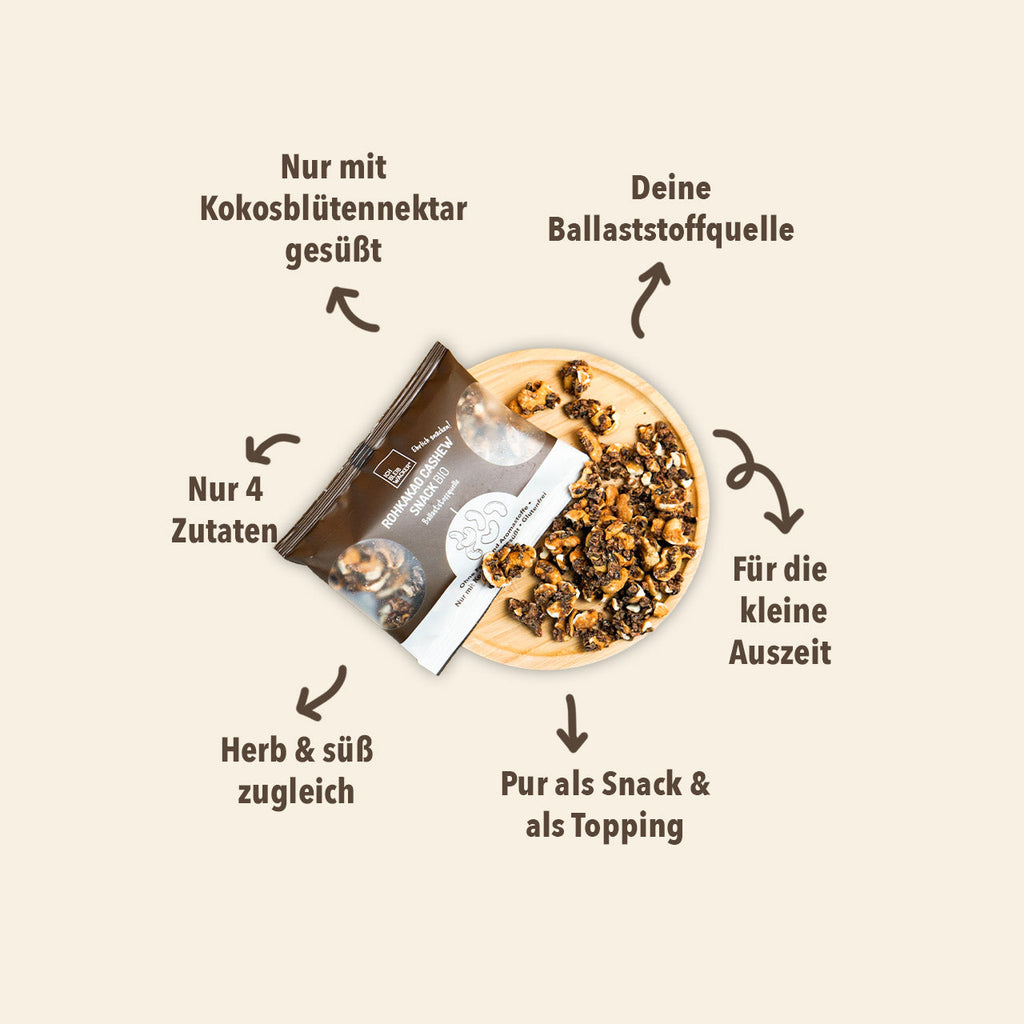 Rohkakao Cashew Snack Bio, 60 g – Bild 2