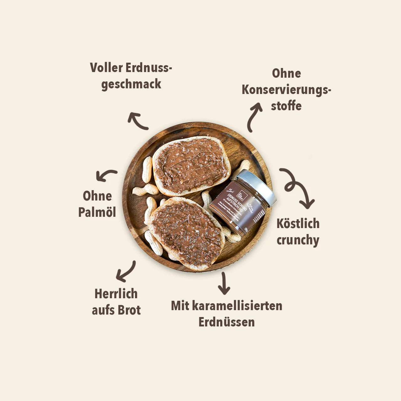 Erdnuss Schoko Aufstrich Bio, 250g