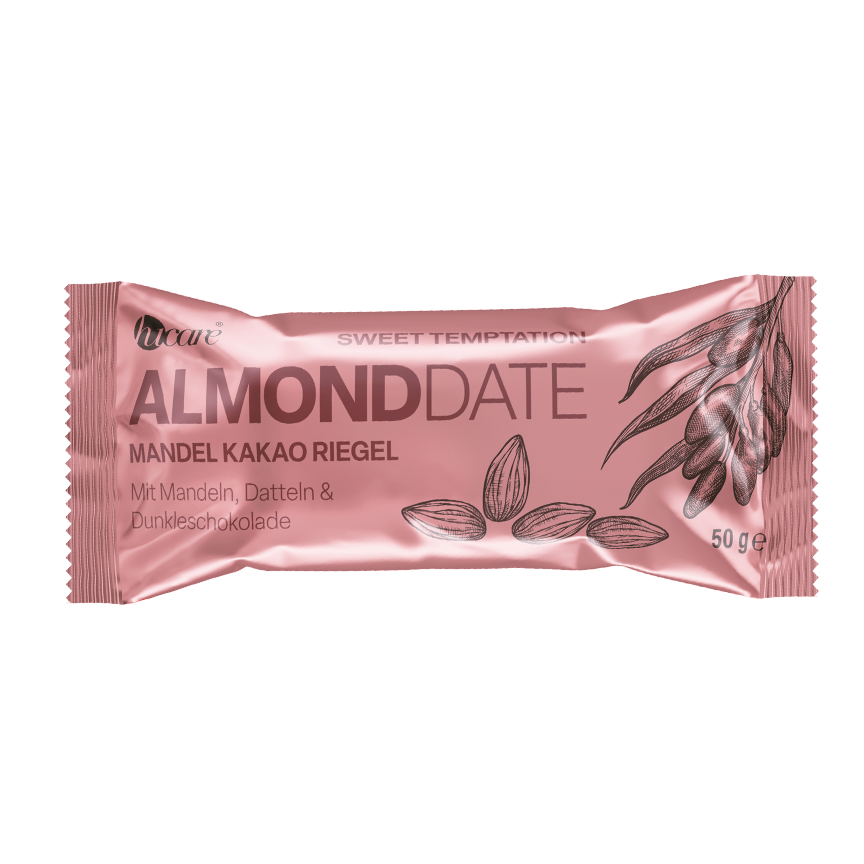 hu'care ALMONDDATE Energieriegel 50 g – Bild 2