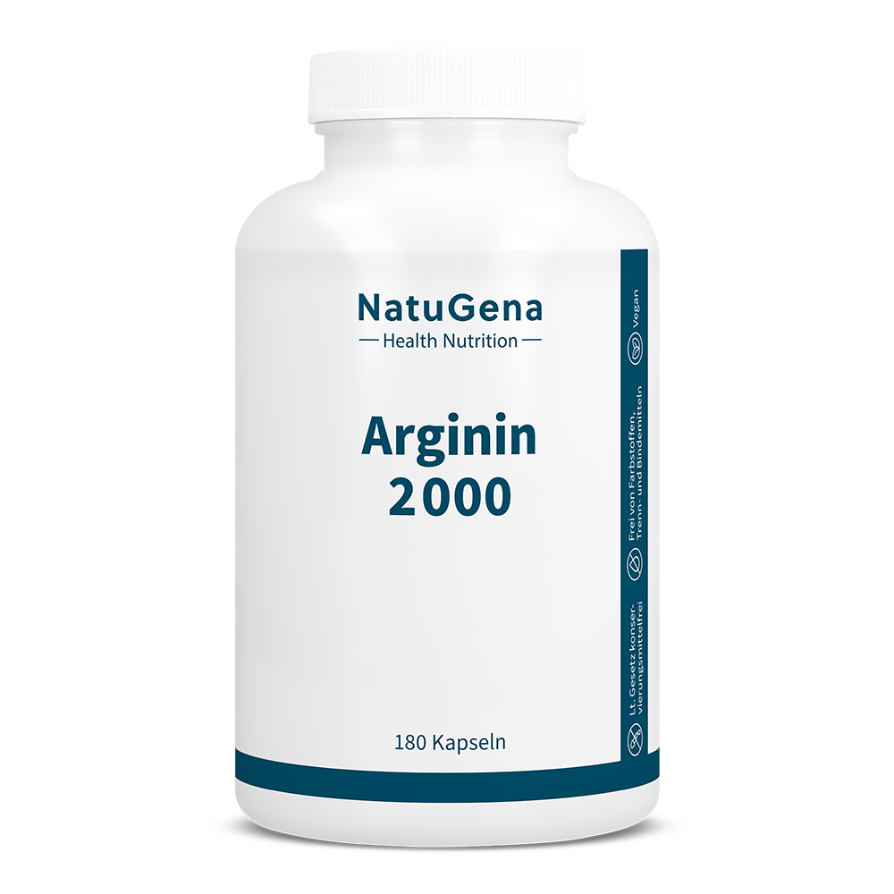 NatuGena Arginin 2000 – L-Arginin & L-Citrullin (180 Kapseln) – Packshot