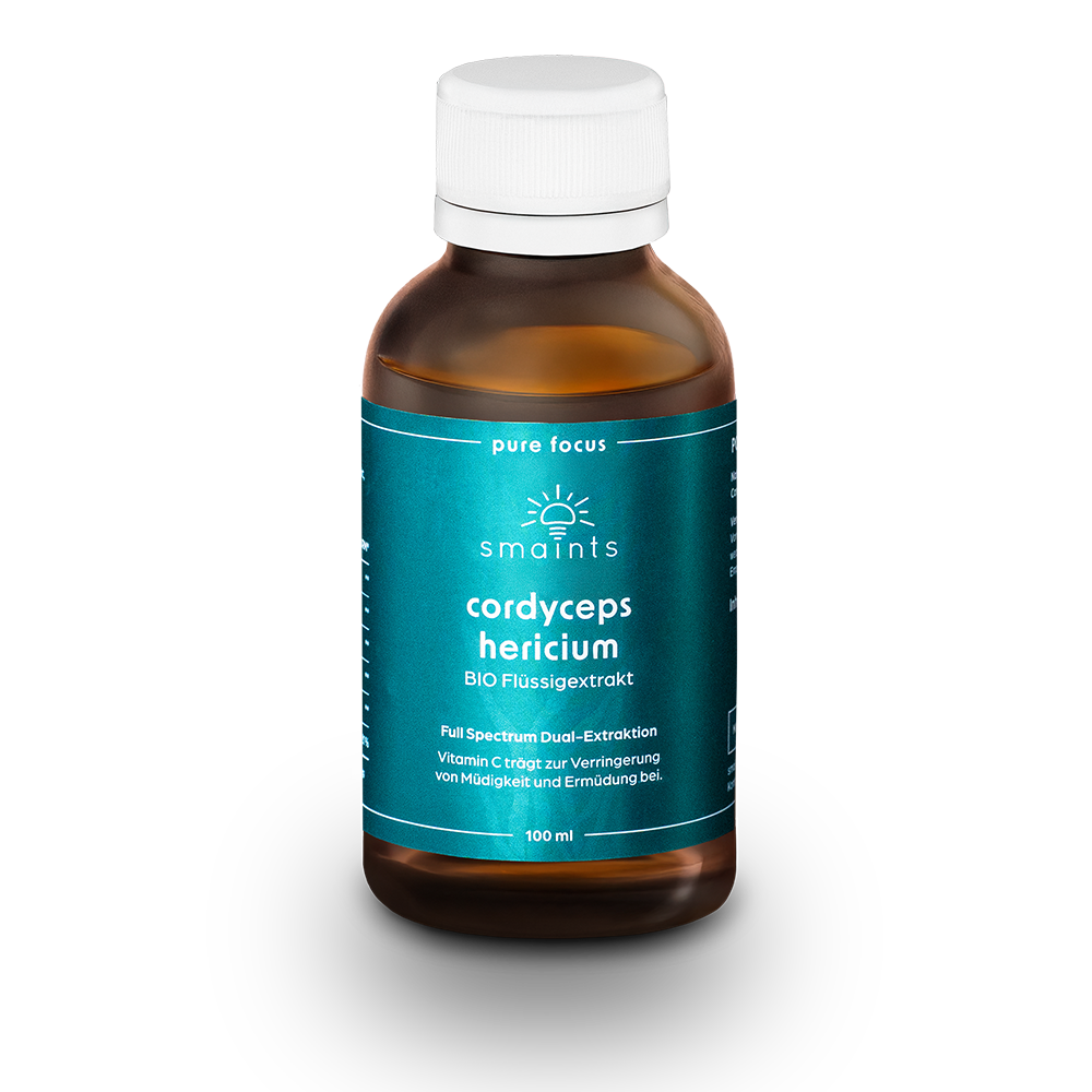 Pure Focus Flüssigextrakt mit Cordyceps und Hericium – Packshot