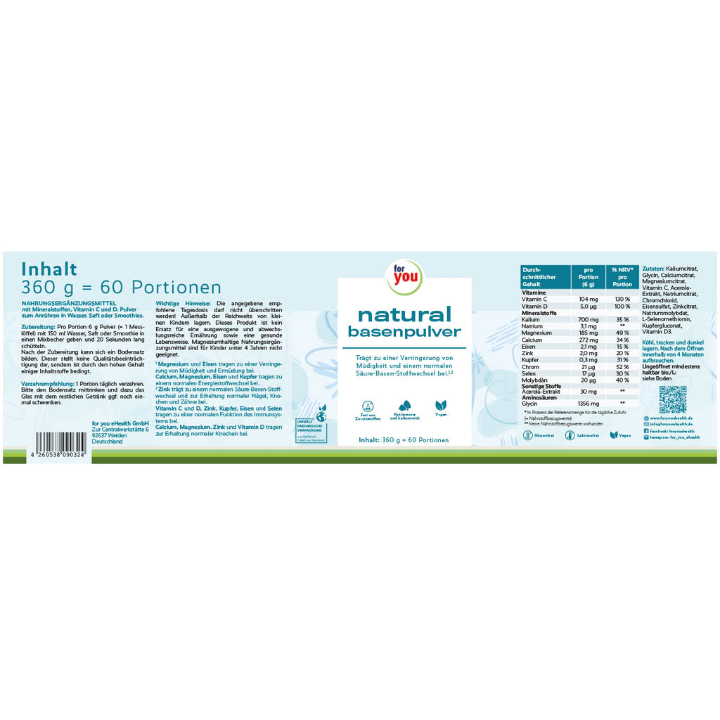 for you natural basenpulver – Etikett