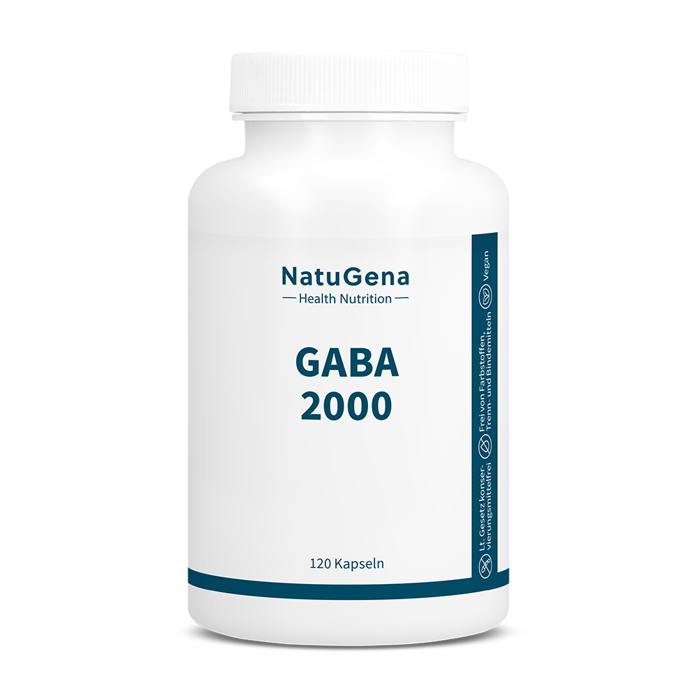 NatuGena GABA 2000 – Gamma-Aminobuttersäure (120 Kapseln) – Packshot