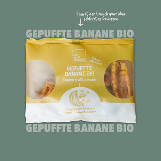 Gepuffte Banane Bio, 20g – Packshot