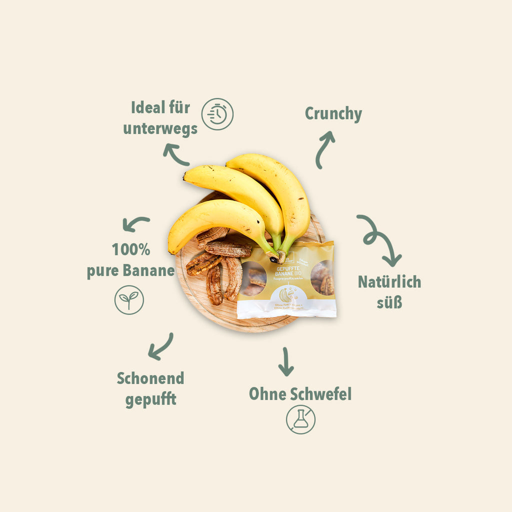 Gepuffte Banane Bio, 20g – Bild 2
