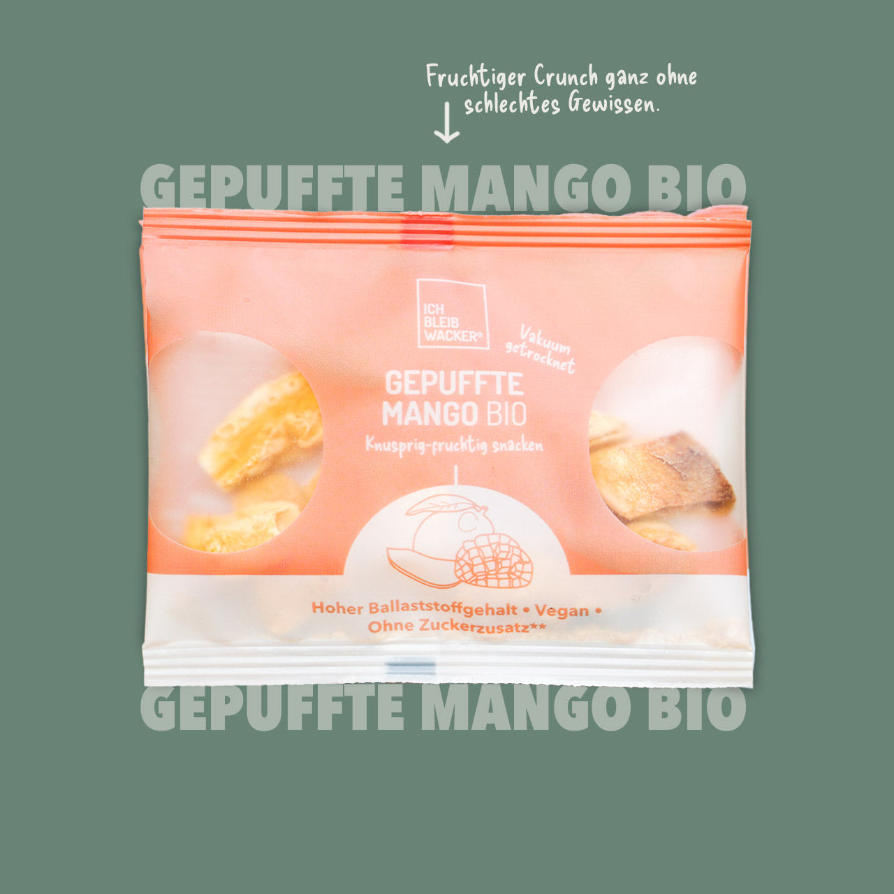 Gepuffte Mango Bio, 20g – Packshot