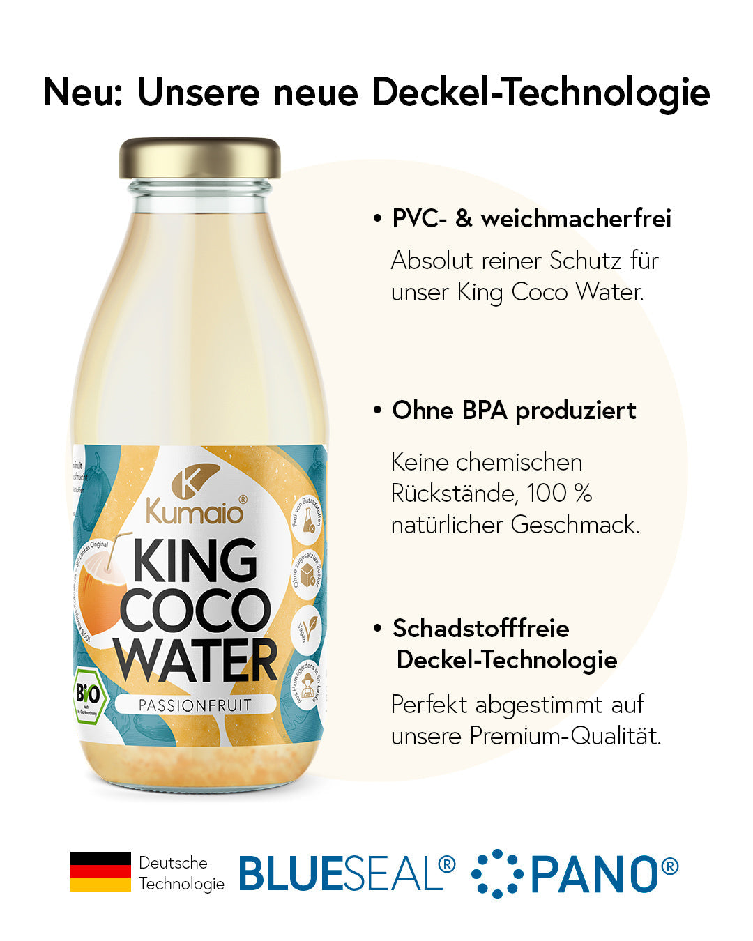 Kumaio Bio King Kokoswasser Passionsfrucht (350 ml)