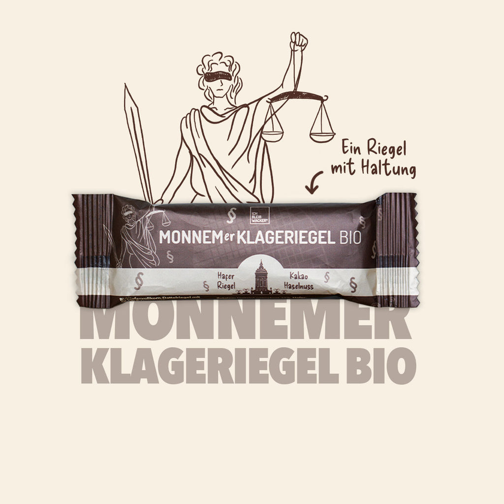 Monnemer Klageriegel Kakao-Haselnuss Bio, 40g – Packshot