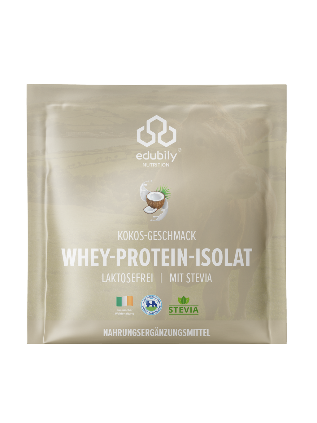Whey-Protein-Isolat mit Geschmack Probe – Kokos – Packshot