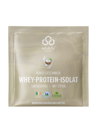 Whey-Protein-Isolat mit Geschmack Probe – Kokos – Packshot