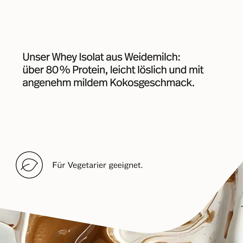 Whey-Protein-Isolat mit Geschmack Probe – Kokos – Bild 2